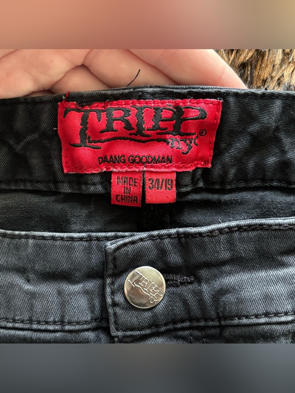 TRIPP NYC High-Waisted Black Distressed Ripped Skinny Jeans - Picture 5 of 5